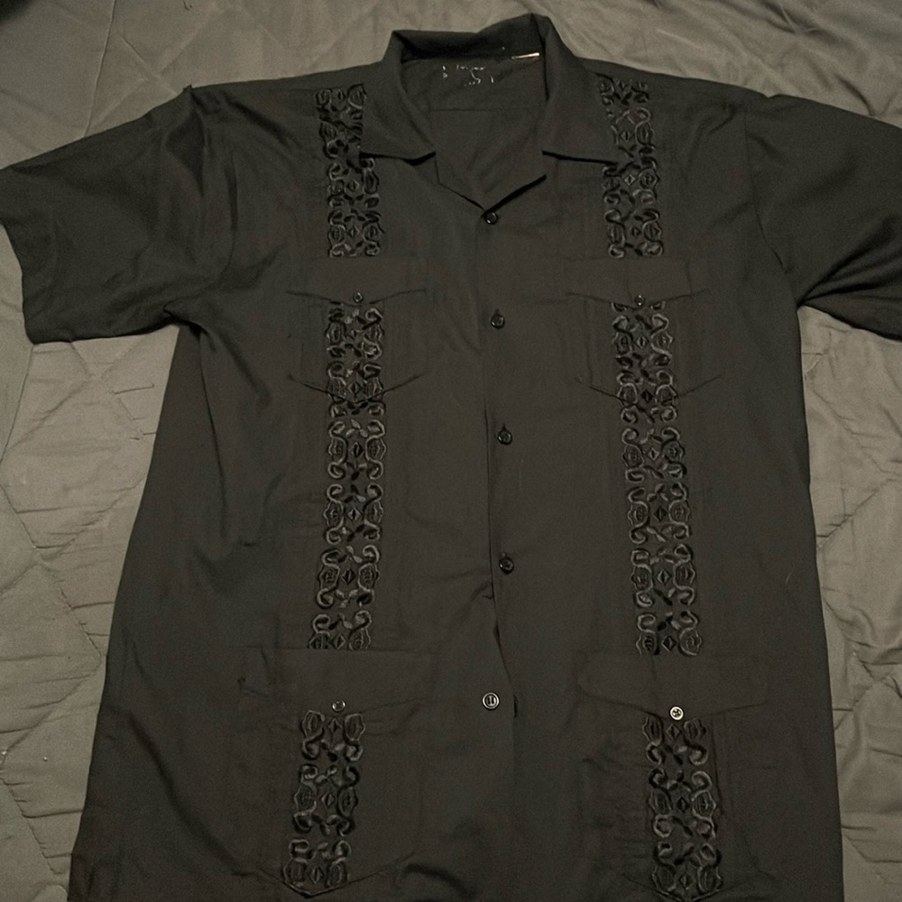 Black button up with design